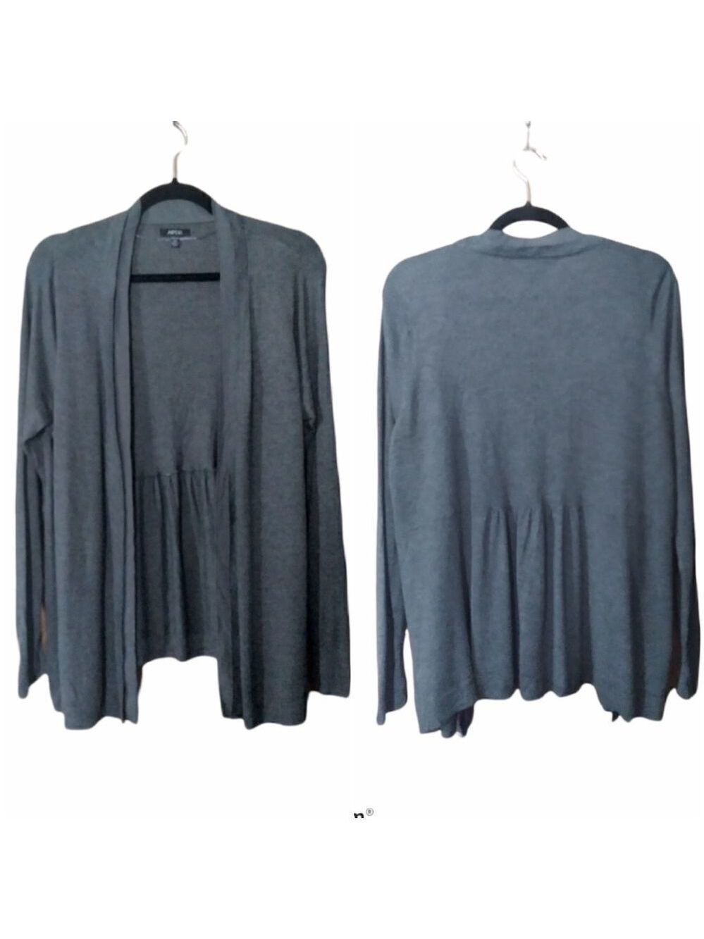 APT.9  Gray Open Front Lightweight Knit Cardigan - Picture 2 of 5